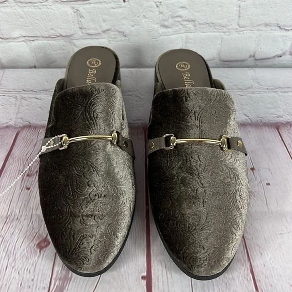 Bella Vita Babs II Loafer Mule Taupe Velvet Size 10 - Picture 2 of 7